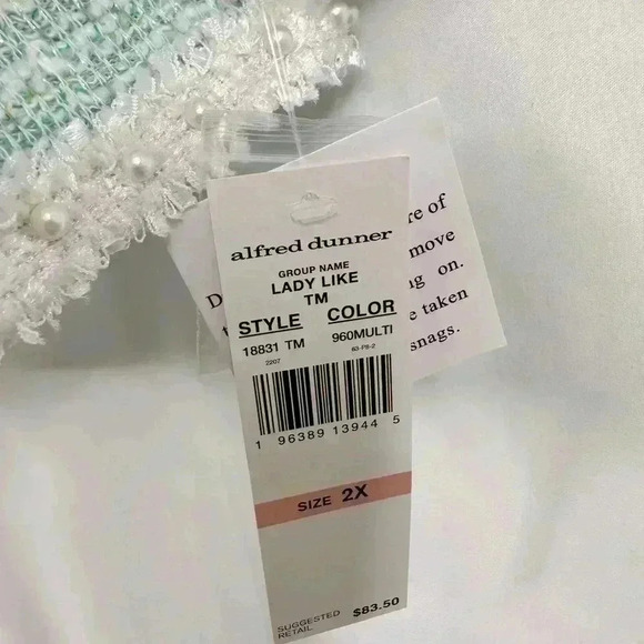 NWT Alfred Dunner Women’s Plus Size Lady Like Knit Boucle Cotton Jacket Size XL - Picture 8 of 14